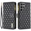 BINFEN COLOR BF Style-15 For Samsung Galaxy S24 Ultra Leather Case Zipper Wallet Phone Cover