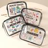 Pvc Zippered Cosmetic Bag Clear Toiletry Bag For Women & Girls - Large Capacity Lightweight Travel Organizer