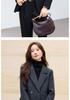Women's 2025 Black Woolen Short Suit Jacket for Autumn/Winter - High-Grade, Thickened, Casual Fit