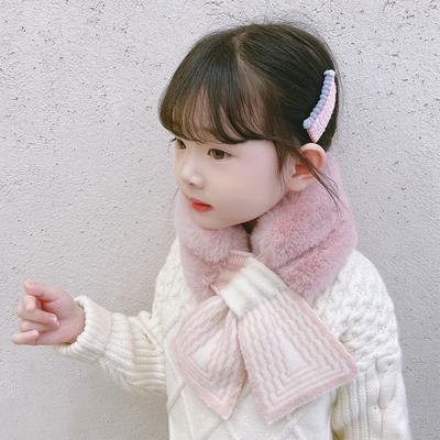 Winter Warm Baby Schal Weiche Plüsch Kreuz Kragen Schals Für Kinder Mädchen Drucken Gestrickte Halstuch