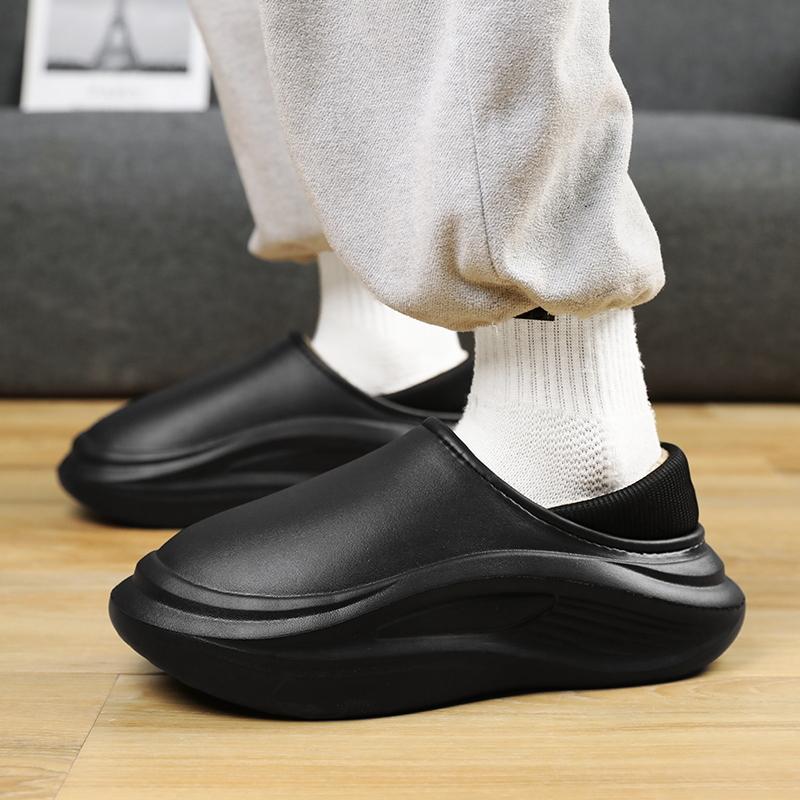 Fashion PARZIVAL Winter Men Women Shoes Casual House Shoes For Men Waterproof Outdoor Warm Cotton Shoes Indoor Plush Padded Slippers