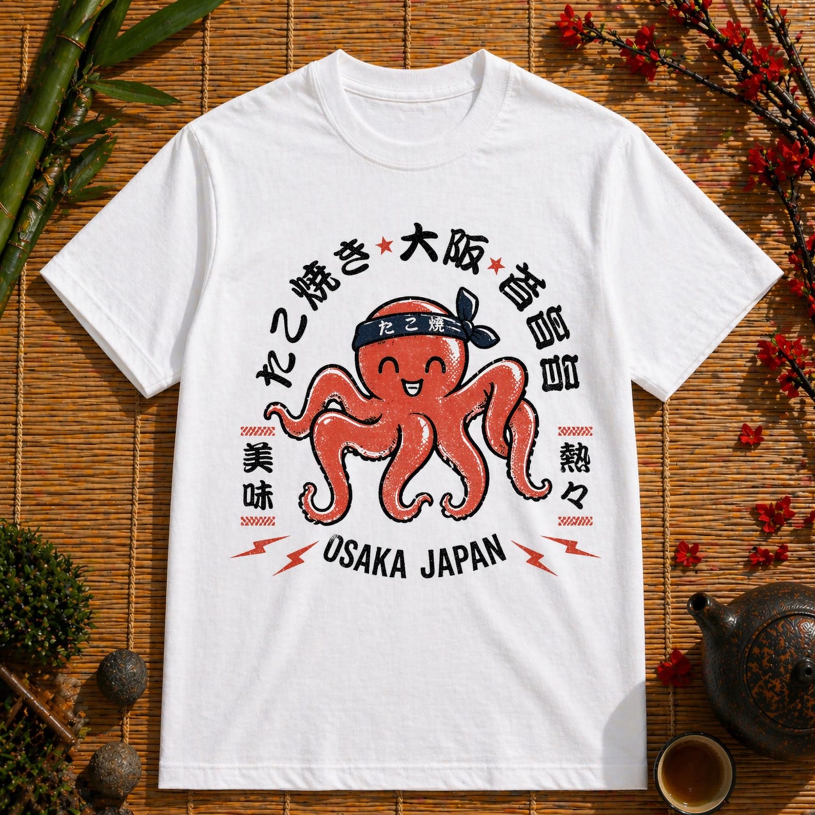 Osaka Takoyaki Octopus Vintage Japanese Street Food T-Shirt S