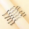 5 Pieces Set Matching Heart-shaped Card Bracelets for Best Friend Couple Family Women Mens Teen Friendship Jewelry