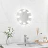 Vidaxl Wall Mirror With LED Lights, Frameless, Round, Glass