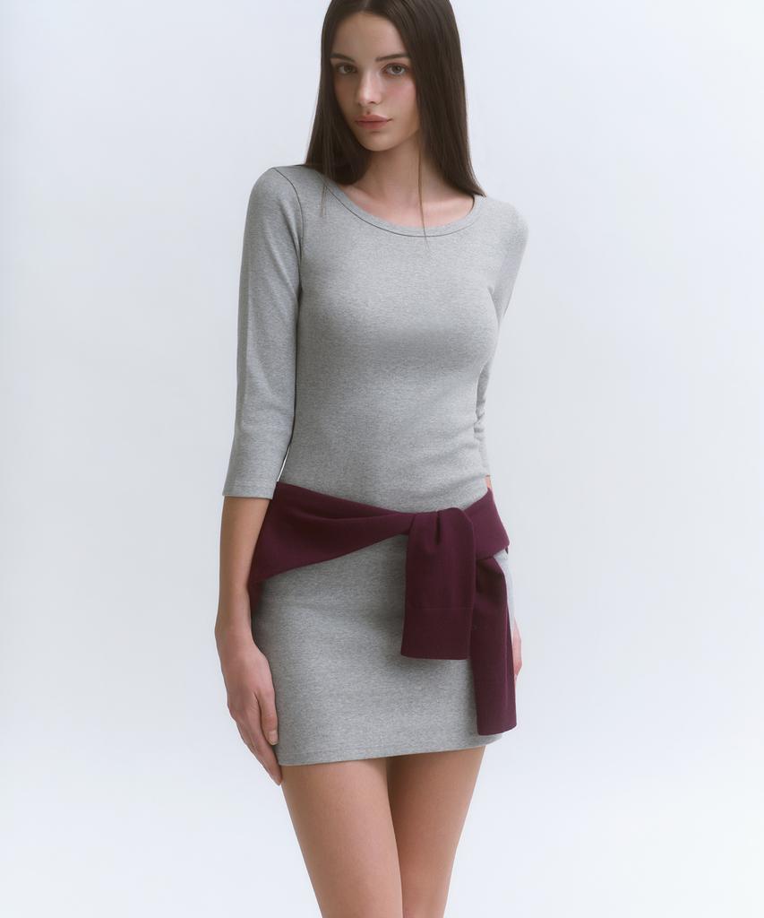 Musinsa Standard Woman Women'S Jersey Mini Dress [Medium Grey]