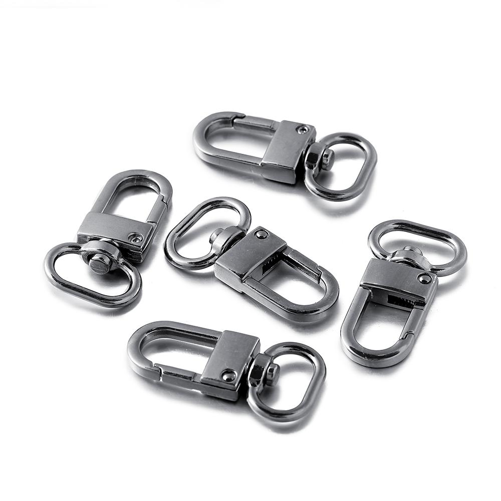5Pcs/Lot Alloy Swivel Lobster Clasp Clips Key Hook Keychain Split Key Ring Findings Clasps for Keychains Jewelry Making Supplies