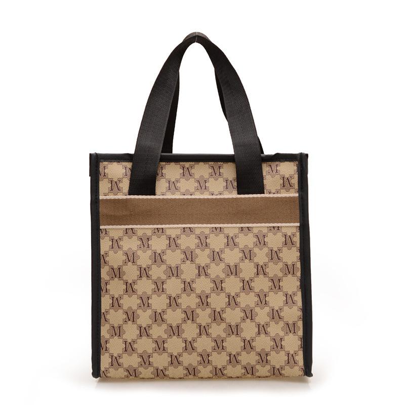 Fashion printed handbag 2025 autumn and winter new tote bag contrasting color women's bag casual bag shoulder handbag