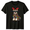 Schnauzer Christmas Lights Holidays Unisexs TShirt Unisexs Tee Graphic Unisex Top
