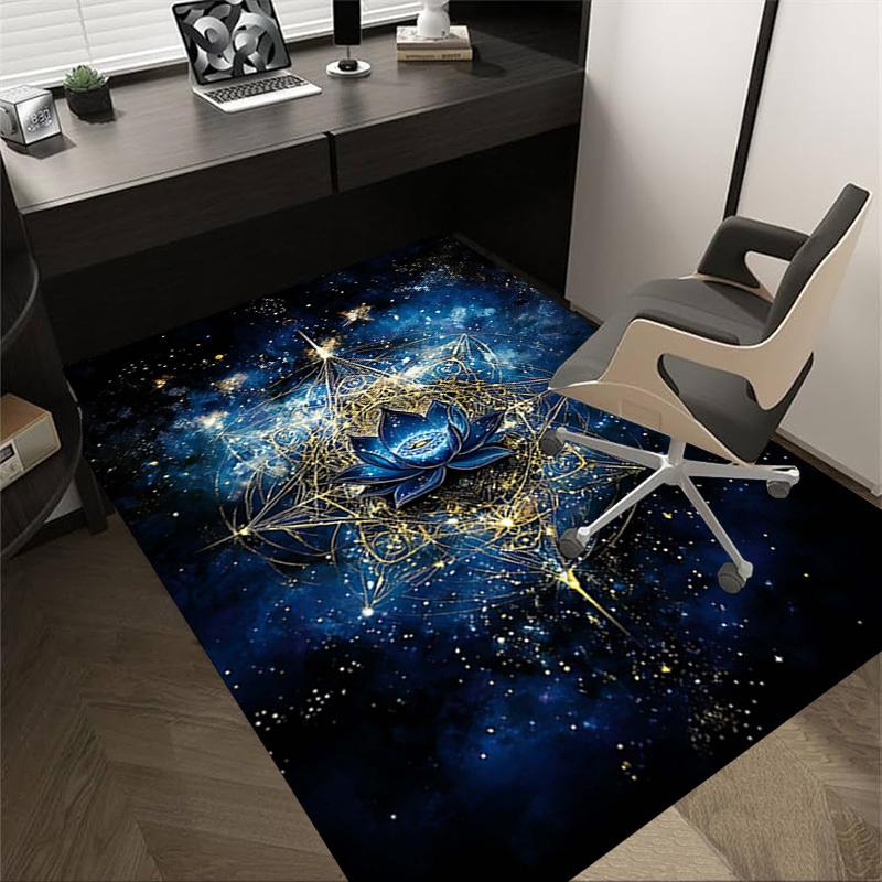 

1PC Lotus Space Non-Slip Floor Carpet Compatible for Office&Living Room&Bedroom&Dining room - Flat-Weave Machine-W313 60cm by 90cm