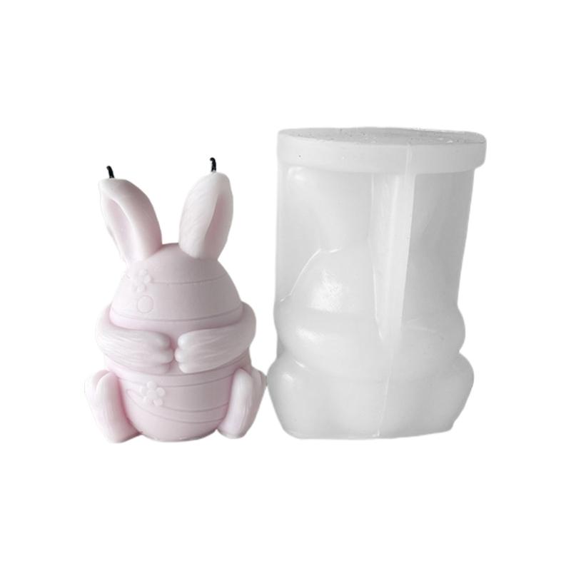 Face-less Rabbit Candle Mold Diy Cover Your Eyes Mouth and Ears Rabbit Aromatherapy Candle Gypsum Incense Stone Mold