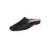 Fashion Genuine Leather Retro Semi-drag Mueller Slippers Woman Women's Low-heel Square Toe Casual Shoes Women Slippers 2025 Summer New