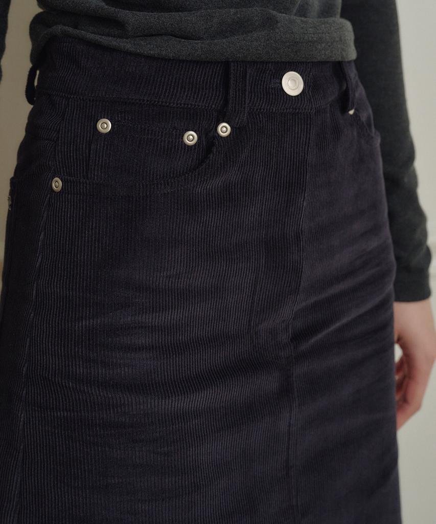 Marot Corduroy Slim Skirt_Navy