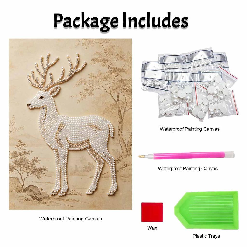 Pearl DIY Art Painting Majestic Deer Handcrafted Picture Indoor Wall Ornament Relaxing Leisure Hobby Exquisite Home Decor Gift