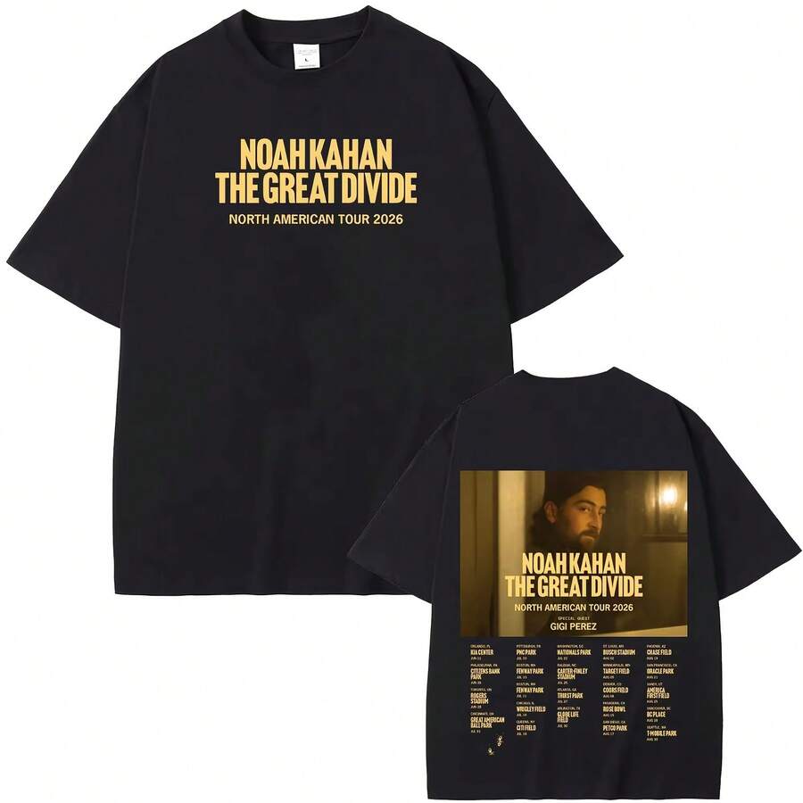 

The Great Divide Tour 2026 TShirt Noah KahanD Tour Graphic Printing High Quality Tee Women Unisex 100 L