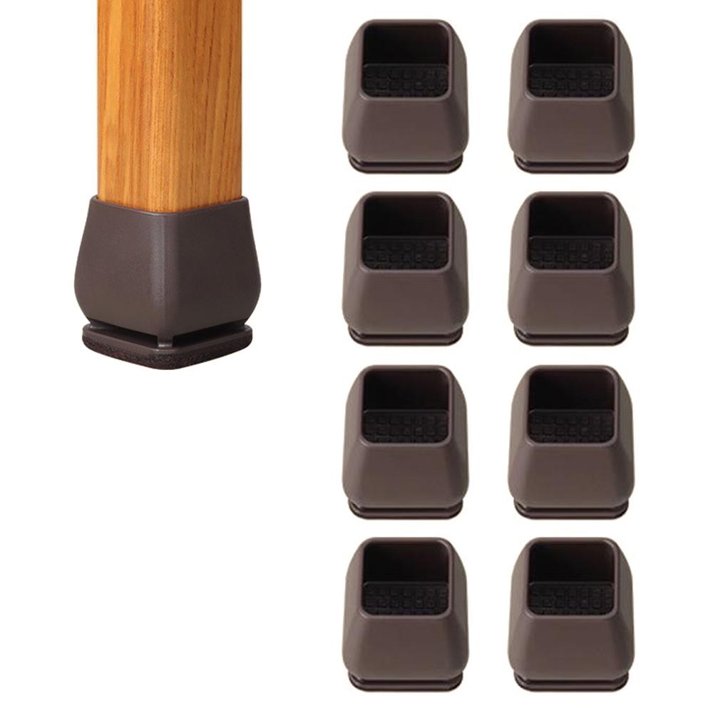 

8Pcs Chair Leg Caps for 27-34mm Square Legs Cover Noise Reducing Furniture Pads Thickened Wear-Resistant, Tan A