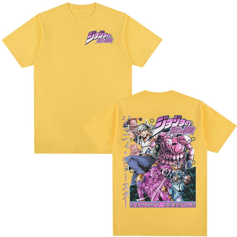 2026 Anime JoJo's Bizarre Adventure Steel Ball Run Johnny Joestar T-Shirt, Unisex Cotton Casual Parent-child T-shirt