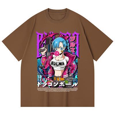 230 Gsm 100% Cotton Dragon Ball V66 Bulma Print Unisex Heavy Cotton T Shirt