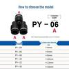 Plastic Push-in Pneumatic Y-type Three-Way Reducing Air Hose Connectors