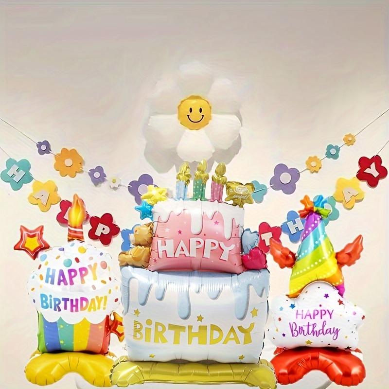 3 Colorful Cake-Shaped Balloons for Indoor/Outdoor Birthday Party Decorations Birthday Balloons Party Decorative Balloons