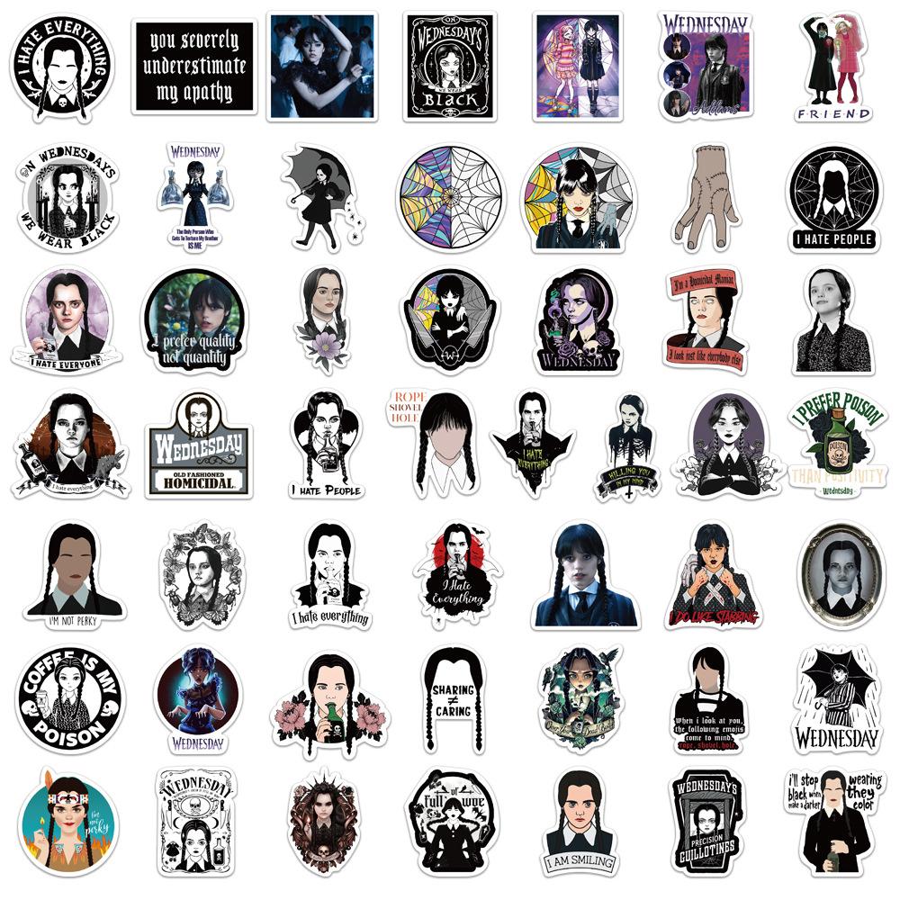 Wednesday Addams Stickers Movie Addams Family Theme Stickers for Teens Gift