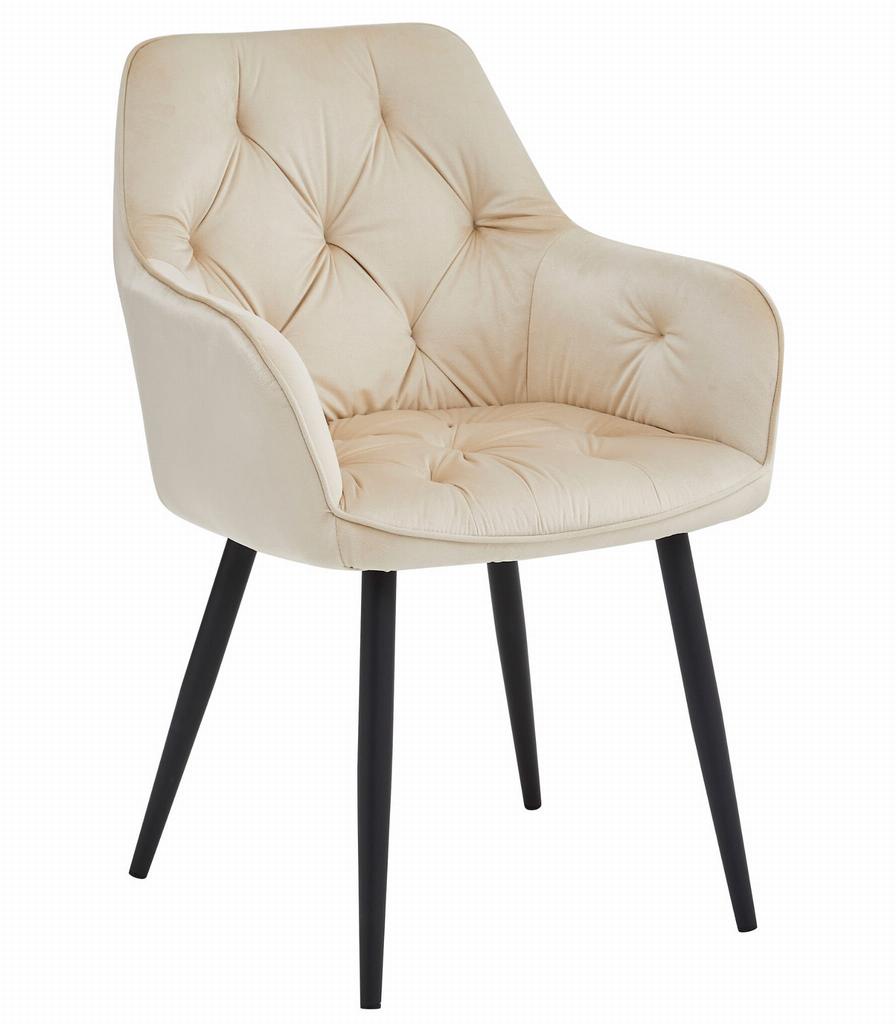 Jork Chair - Beige Velvet / Black Legs X 2