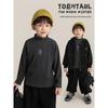 Youyou Boys' Cartoon Print Mock Neck Long Sleeve T-Shirt