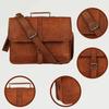 Genuine Vintage Brown Leather Messenger Bag Shoulder Laptop Bag Briefcase