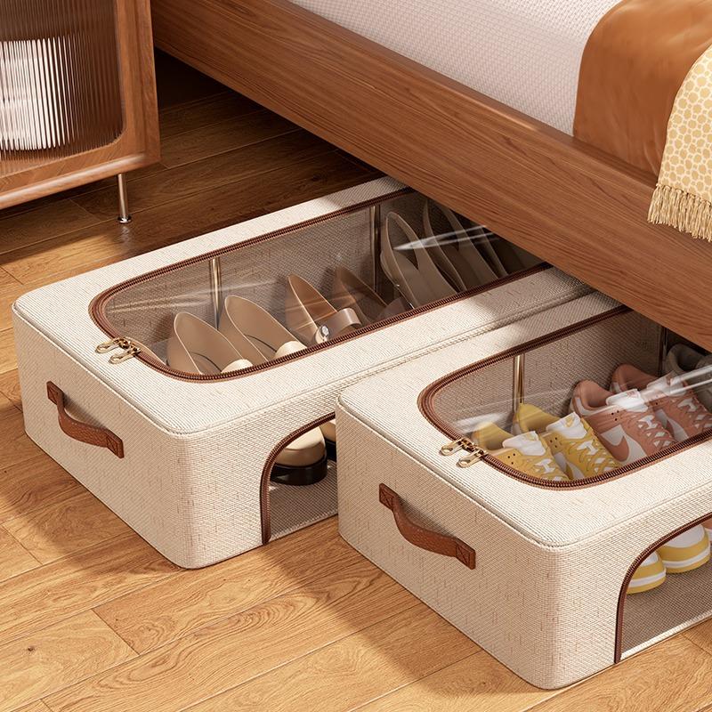 high qualityThickened Steel Frame Support, Large Capacity Under Bed with Lid Foldable Storage Shoe Box, Can Be Placed in The Bedroom, Living Room,
