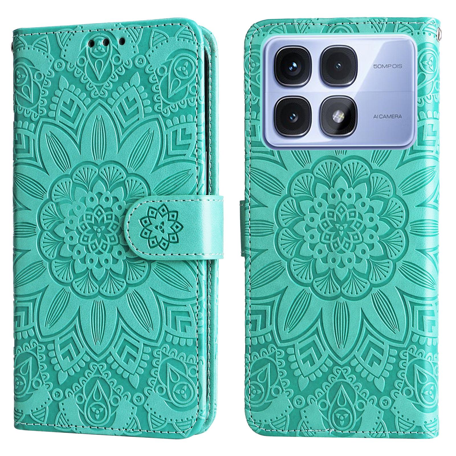 For Xiaomi Redmi K70 Ultra Case Sunflower Imprint Leather Wallet Phone Cover B