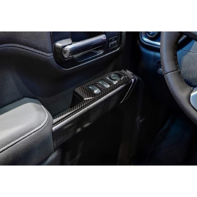 Carbon Window Lift Switch Panel Trim Cover For Chevy Silverado Gmc-sierra 19-21