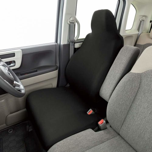 BONFORM Seat Cover Skinny Knit Light/Regular Car Washable Water Repellent Material Stretch Fabric Front-1 Black 4040-10BK