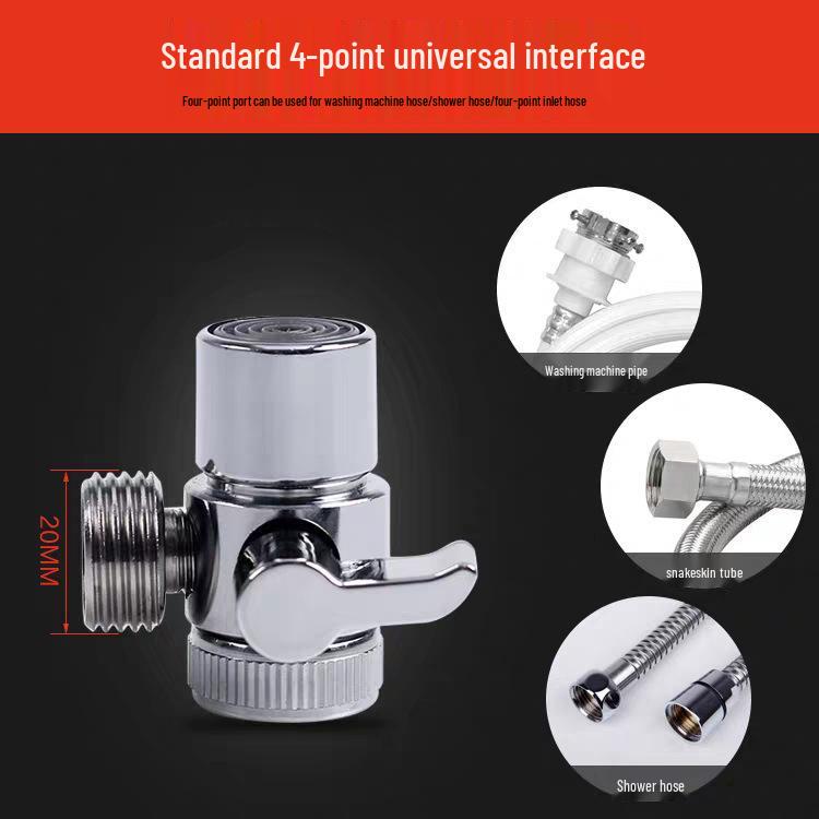 Copper Washing Machine Faucet Adapter - Dual Outlet Universal Connector