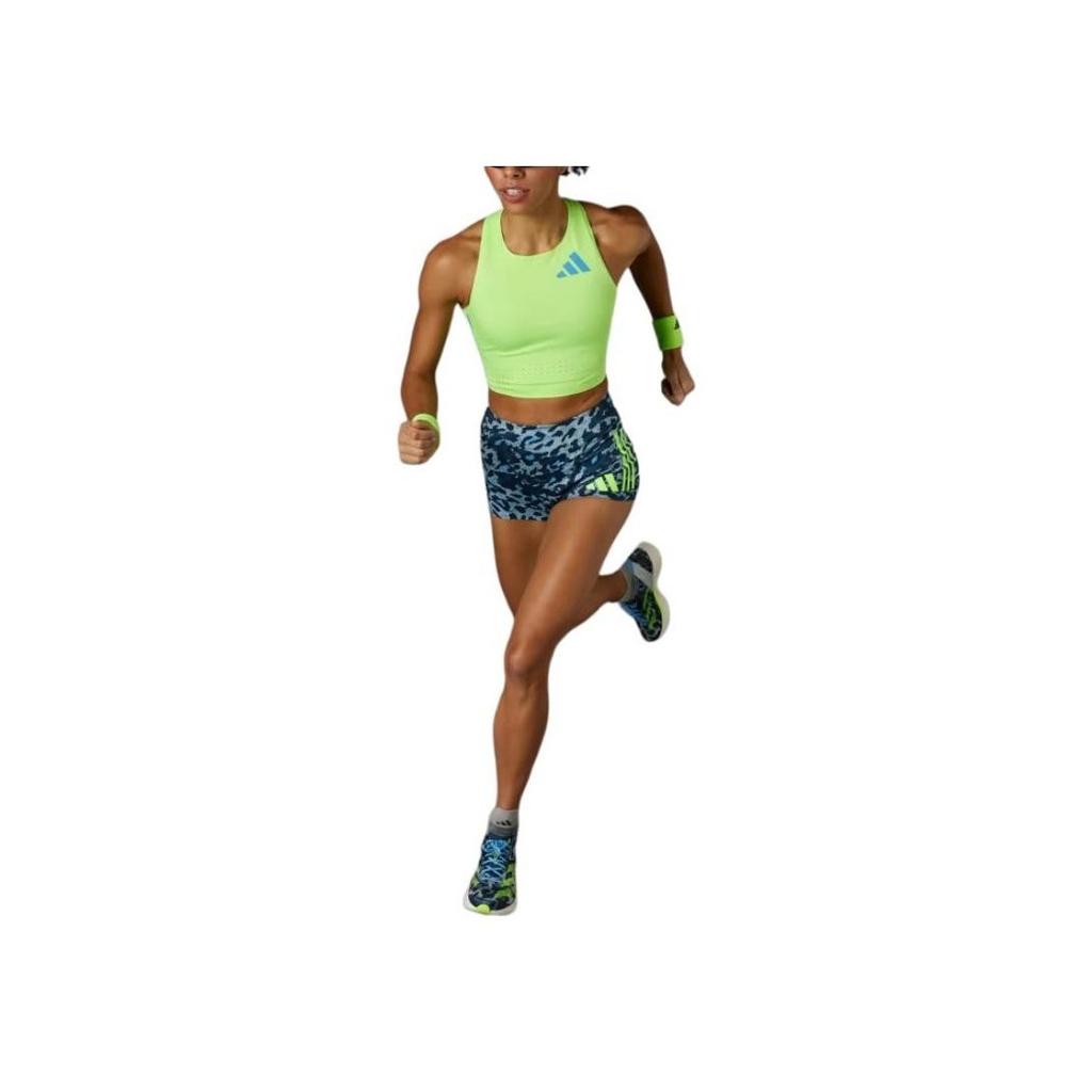 Adidas Front Logo Tight Fitting Short Sleeve Sports Jersey Women's Light Green IT5774