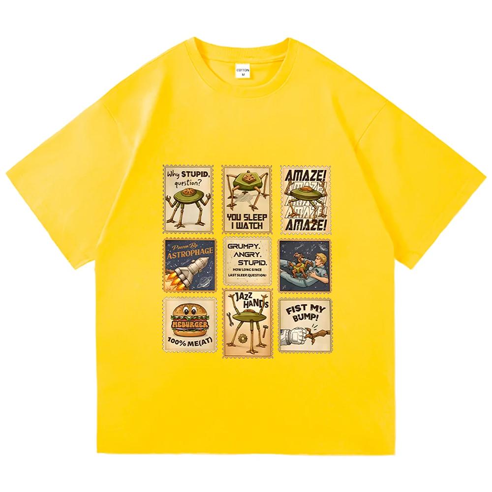 Komfort Project Hail Mary T-Shirt Briefmarken Shirt Rocky Erstaunlich Grafik T-Shirt Damen Herren Rundhals Kurzarm Baumwolle Weiche T-Shirts