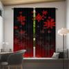 Christmas Tree Snowflake Pattern Printed Curtains Decorations Home Room Set Of 2 Made Polyester