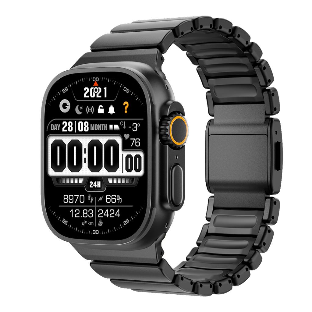 For Apple Watch bands 49mm 44mm 45mm 46mm Bracelet correa iWatch series SE3 Ultra 3 2 11 10 9 8 7 Stainless Steel Magnetic Strap