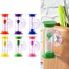 LED 6*2.5cm 2 Minute Hourglasses Timer With Suction Cup Shower Tooth Brushing Sandglass Timer Children Time Toy Home Decor