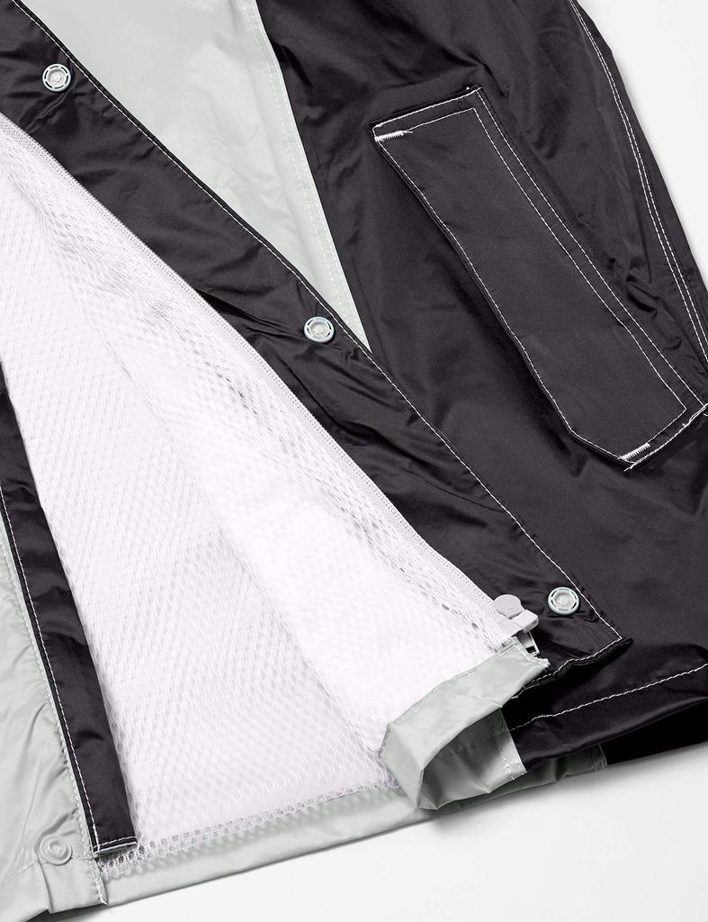 Rain Top and Bottom Fully Mesh 3D Breeze L [Document] Suit, Set, Breathable, Waterproof, Lining, Rain, Men's, Gray,