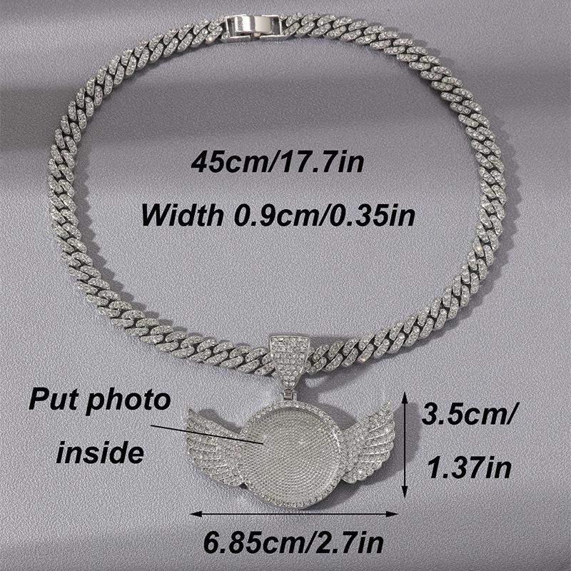 30mm Strass-Engelsflügel Fotoanhänger - Hip Hop Schmuckzubehör