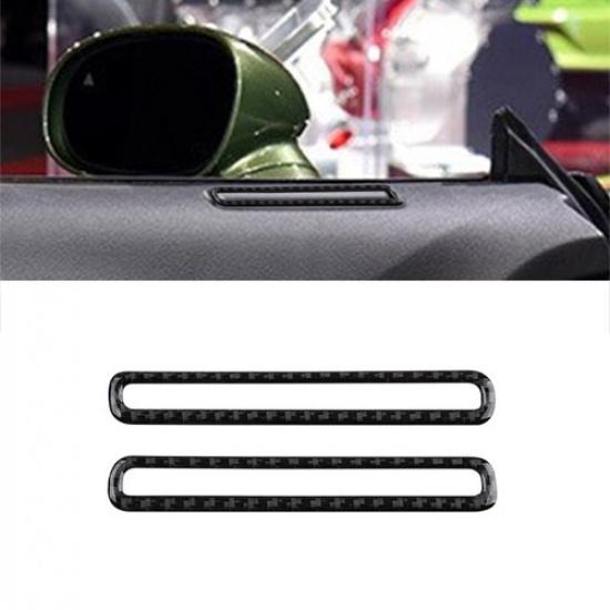 2Pcs Carbon Fiber Door Air Outlet Vent Cover Trim for Dodge Challenger 2015-