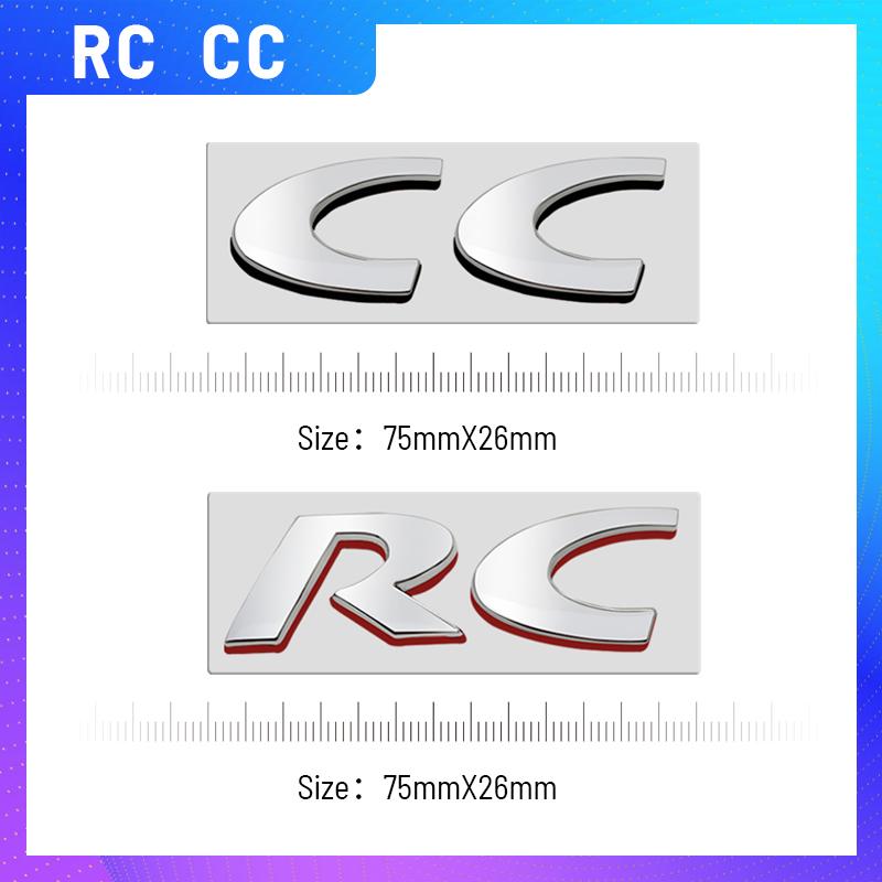 1PCS Metal RC CC Logo For s333 307 3008 207 508 2008 107 308 306 206 205 208 RCZ Emblem Car Rear Trunk Sticker Badge Styling 333s