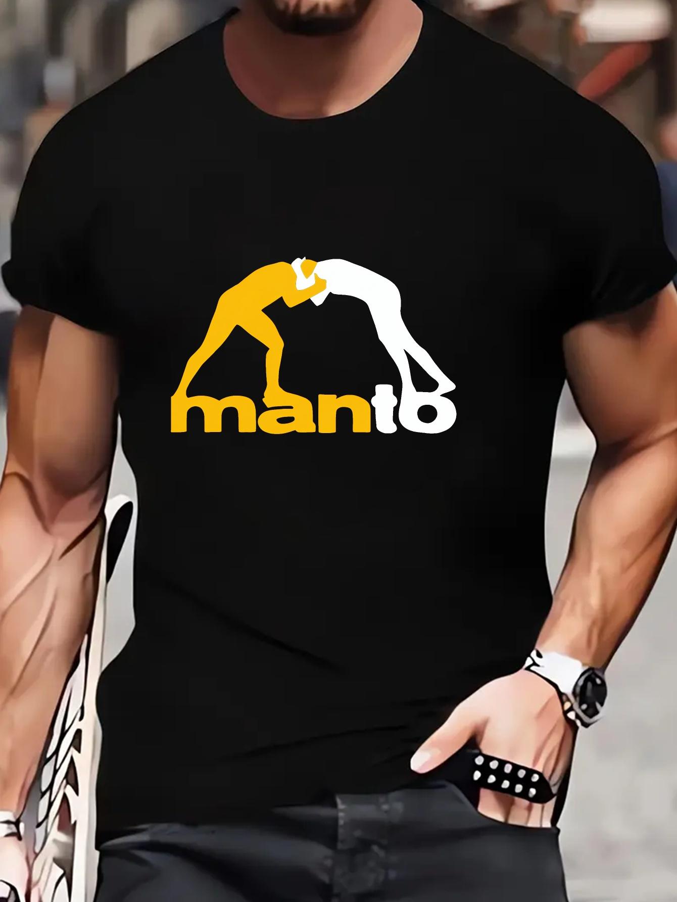 Cotton Blend T-shirt - Summer Casual Sports Tee with MANB Graphic Print XL