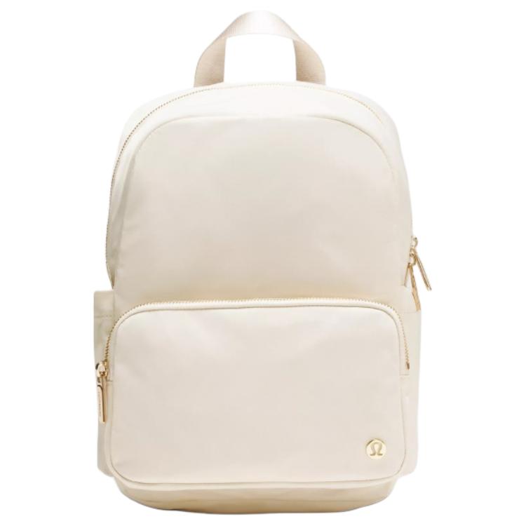 Lululemon Everywhere 11.5L Fashion Versatile Backpack Small Women backpack Light-Ivory Oak-Brown Gold LU9CZPS-071911 Light Ivory White & Oak Brown & Gold