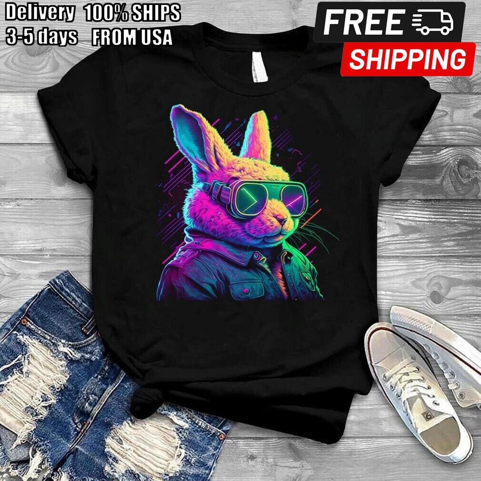 Psychedelic Bunny Psycho Bunny T Shirt L