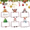 Holiday Event Place Cards Christmas Party Card Holders, Cartoon Santa Reindeer Name Tag Stands Personalized Message for Table Seating, Festive