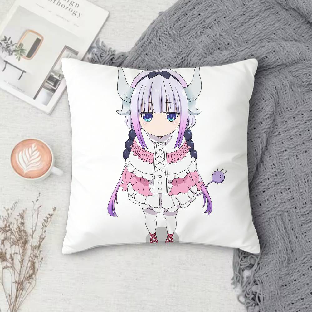 MMiss Kobayashis Dragon Maid Doublesided Printed Square Decorative Cushion Cover for Sofa Living Room Home Decor