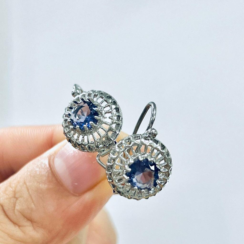 Chenrui Zircon Gem Flower Multi-layer Retro Earrings