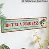 2D Flat, "Don't Be A Dumb Bass" Funny Fishing Metal Sign -Wall Decor with Perch Pattern, Men'S Caves, Bars, Fishing Cabins - Perfect Fishing Birthday