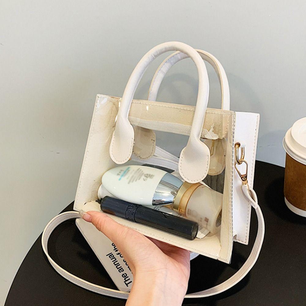 

Симпатичная водонепроницаемая пляжная сумка ярких цветов на открытом воздухе, сумка в корейском стиле, сумка из ПВХ, желейная сумка на плечо