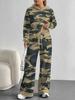 Patchwork Tie-dye European and American Casual Long-sleeve Set, Women's Hoodie Sweatshirt and Pants Two-piece Set